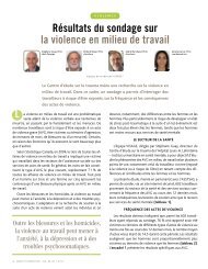 RÃ©sultats du sondage sur la violence en milieu de travail - Asstsas