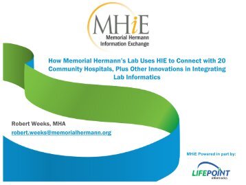 How Memorial Hermann's Lab Uses HIE to Connect with 20 ...