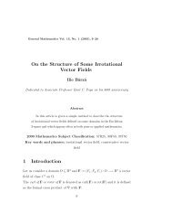 On the Structure of Some Irrotational Vector Fields 1 Introduction