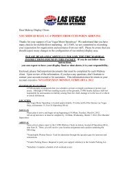 2012 LVMS Display Pre-Event Packet - Las Vegas Motor Speedway