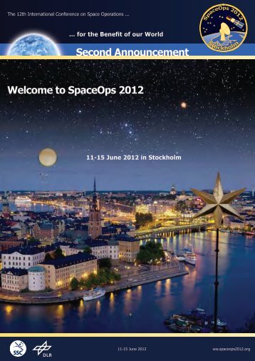 Second Announcement Welcome to SpaceOps 2012 - uppsagd