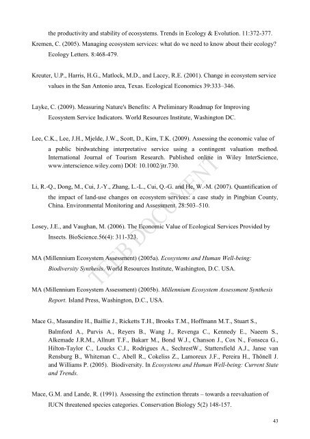 Chapter 3 Measuring biophysical quantities and the use of ... - TEEB