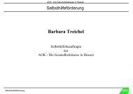 Vortrag der AOK-Selbsthilfebeauftragten Barbara Treichel - ELAS