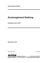 Zonenreglement Siedlung - Gemeinde Arisdorf