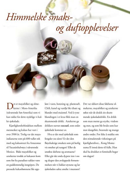 Nyhetsbrev Nr 1 - The Chocolate Tasting Club