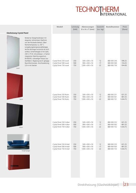 Preis- und Typenliste - technotherm