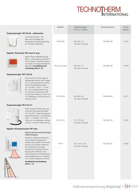 Preis- und Typenliste - technotherm