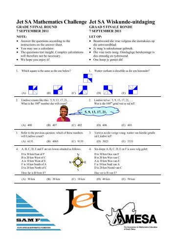 Jet SA Mathematics Challenge Jet SA Wiskunde-uitdaging - AMESA