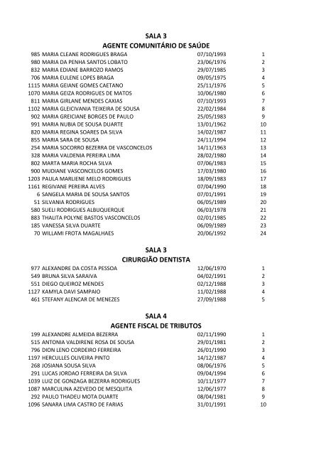 RELA\307\303O \332NICA DE CANDIDATOS POR ESCOLA ... - Serap