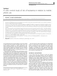 A caseâcontrol study of risk of leukaemia in relation to mobile phone ...