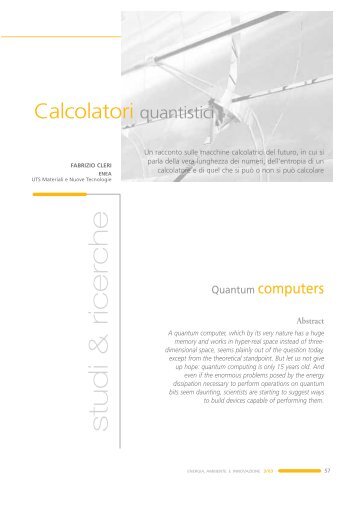 Calcolatori quantistici - Enea
