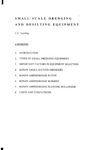 SMALL-SCALE DREDGING AND DESILTING EQUIPMENT