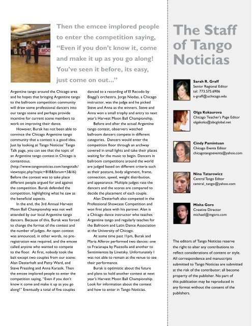 Chicago's First Argentine Tango Contest