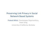 Preserving Link Privacy in Social Network Based ... - Internet Society