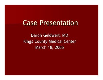 Case Presentation - Department of Surgery at SUNY Downstate ...