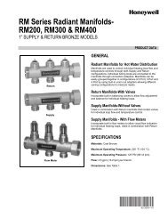 Tech Sheet for Honeywell RM-Series Radiant Manifolds