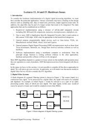 Lectures 13, 14 and 15: Hardware Issues