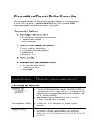 Characteristics of Pandemic Resilient Communities