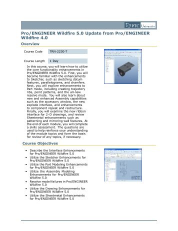 Pro/ENGINEER Wildfire 5.0 Update from Pro/ENGINEER Wildfire 4.0