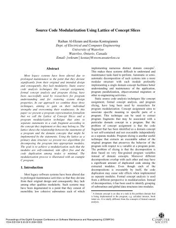 Source code modularization using lattice of concept slices ...