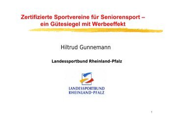 Präsentation Frau Gunnemann, Landessportbund - Die Bewegung