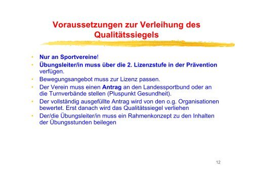 Präsentation Frau Gunnemann, Landessportbund - Die Bewegung