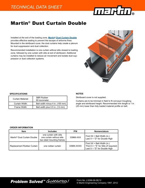 Tech Data Sheet Martina Dust Curtain Double Martin Engineering