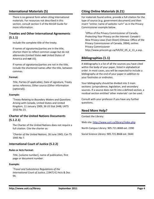 Citing Legal Sources Quick Reference