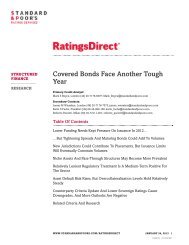 Covered Bonds Face Another Tough Year - Standard & Poor's