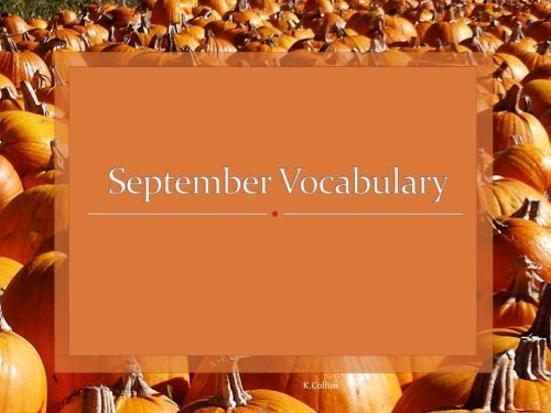 September Vocabulary