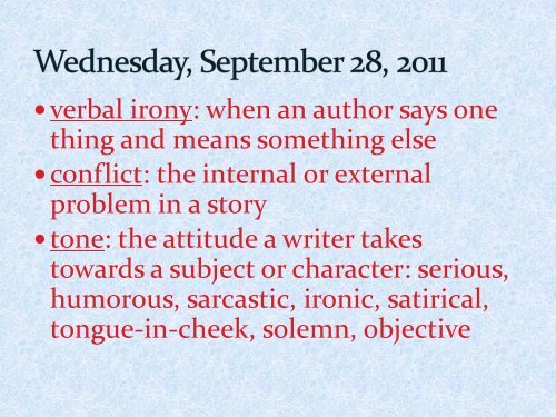 September Vocabulary