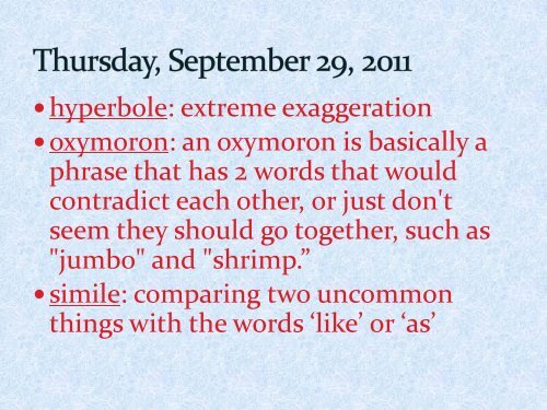 September Vocabulary