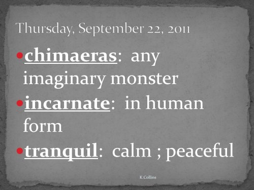 September Vocabulary