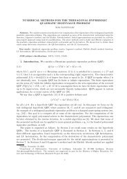 NUMERICAL METHODS FOR THE TRIDIAGONAL HYPERBOLIC ...