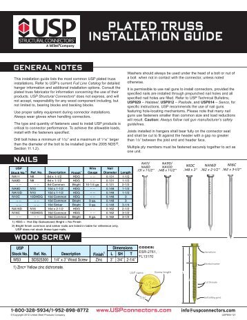 Plated Truss Installation Guide - USP Connectors