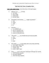 FEG PRACTICE FINAL EXAMINATION PART ONE DIRECTIONS ...