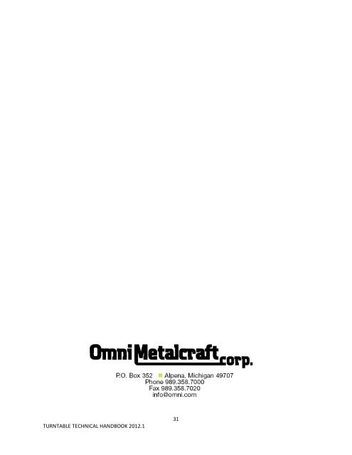 Turntable Technical Handbook.pdf - Omni Metalcraft Corp.