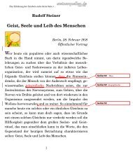 Rudolf Steiner Geist, Seele und Leib des Menschen