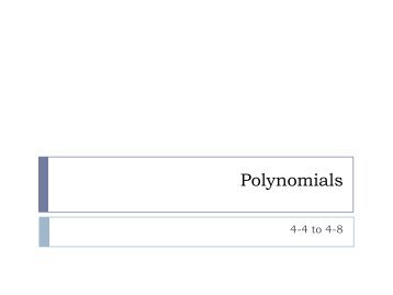 Exponents and Polynomials