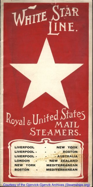 White Star Line Brochure, 1906 - RMS Republic