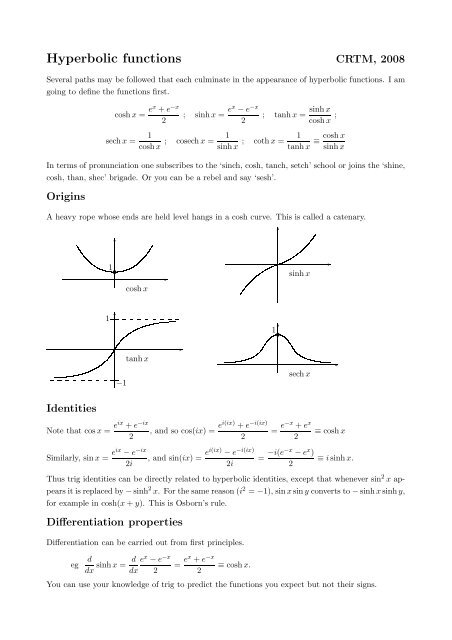 Hyperbolic Functions Tartarus