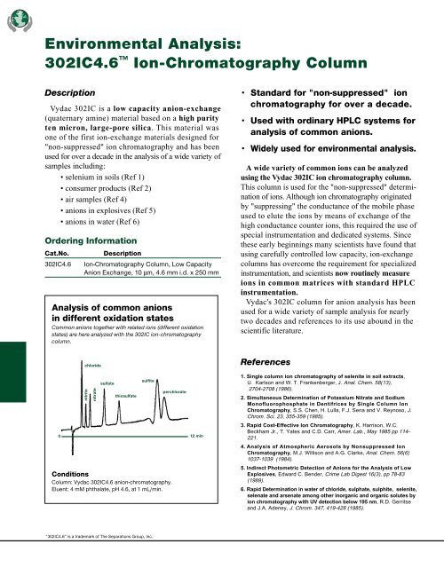 302IC4.6â¢ Ion-Chromatography Column - Western Analytical
