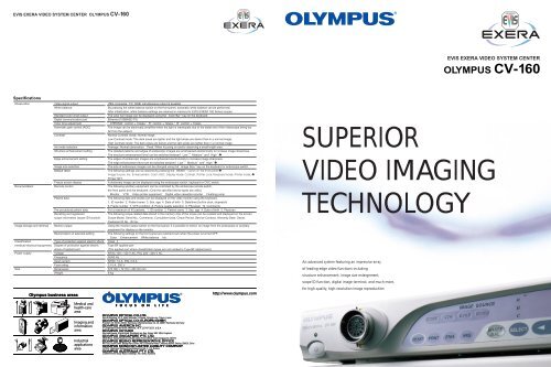 Sales Brochure: CV-160 EVIS EXERA Video System Center