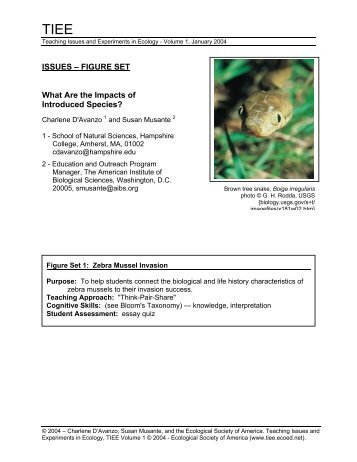 Figure Set 1 - Zebra Mussel Invasion - Teaching Issues and ...
