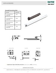 Door Accessories Dimensions/Specifications - Emtek