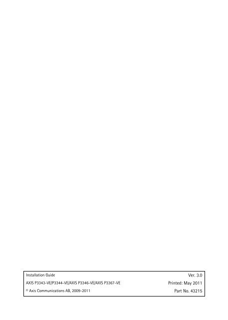 Axis P3367-VE Installation Guide - Use-IP