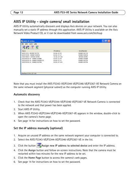 Axis P3367-VE Installation Guide - Use-IP