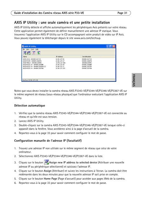 Axis P3367-VE Installation Guide - Use-IP