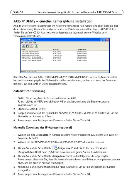 Axis P3367-VE Installation Guide - Use-IP