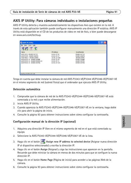 Axis P3367-VE Installation Guide - Use-IP